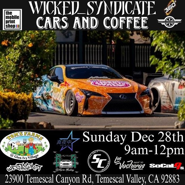 Wicked Syndicate Cars And Coffee flyer December 2025